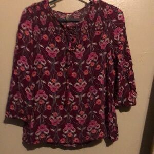 Red and Pink boho top